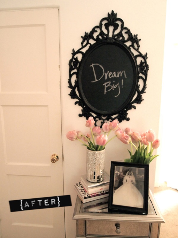 Chalkboard mirror DIY