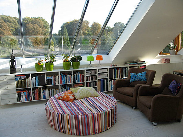 Comfy oversized ottoman in a modern space