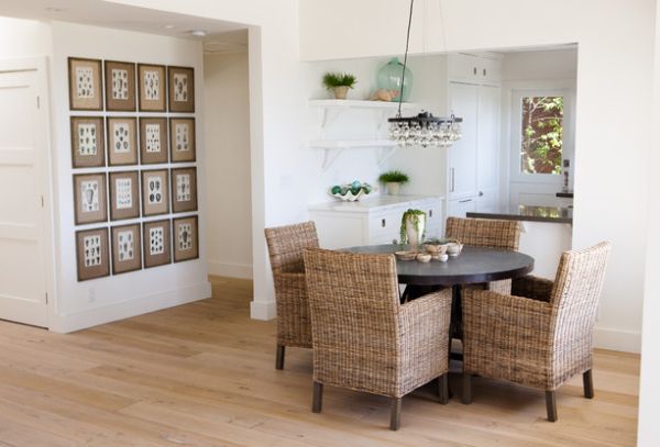 Contemporary dining room showcases sublime beachy textures