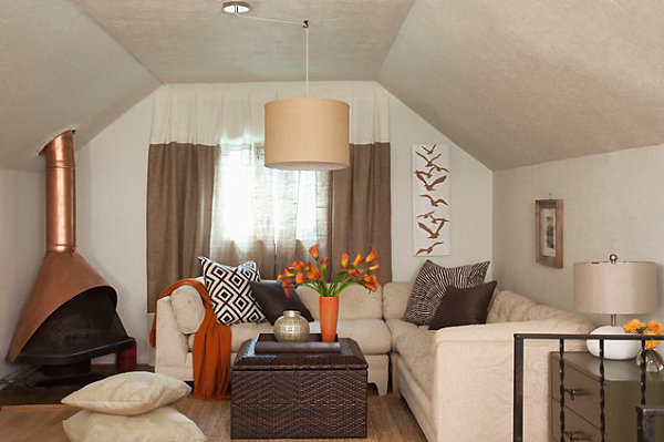 Cozy living room with warm tones