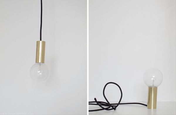 DIY Gold Pendant Light