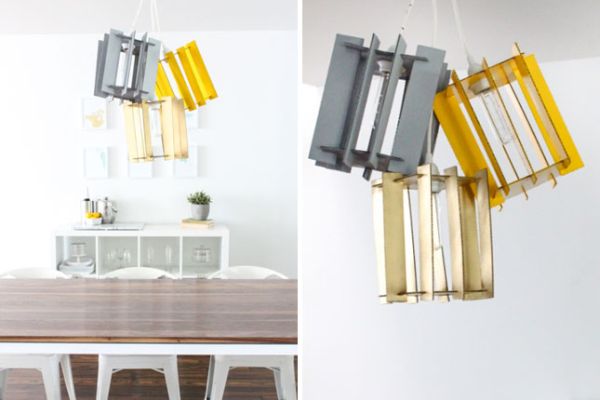 DIY Recycled Cardboard Pendant lights