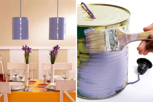 DIY Tin can pendant lights