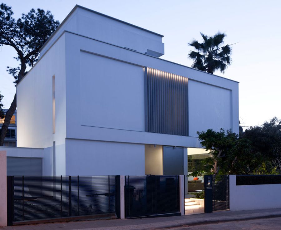 Facade of modern villa in Israel