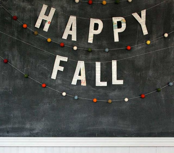 Fall felt ball garland