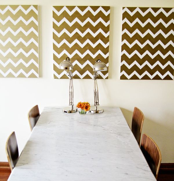 Gold Chevron Wall art