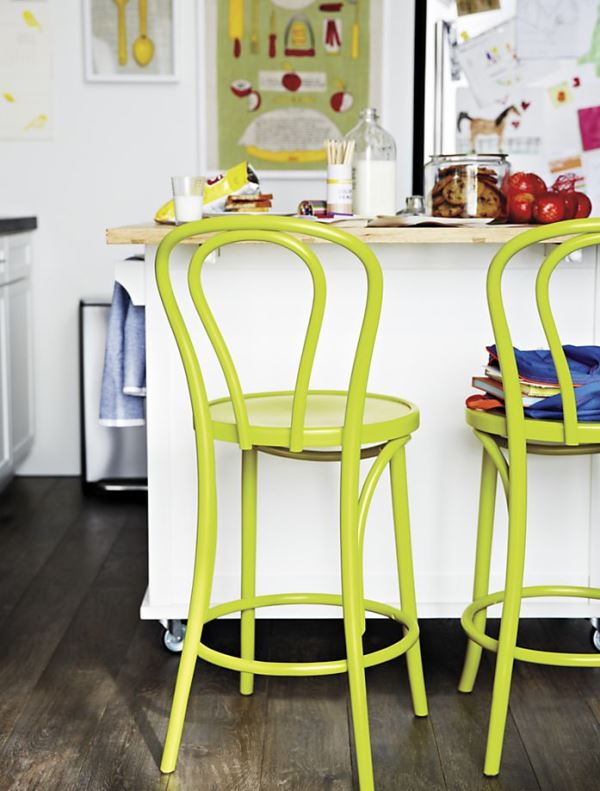 Green bentwood barstools