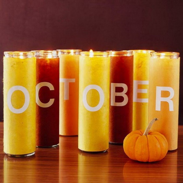 Halloween candles with October