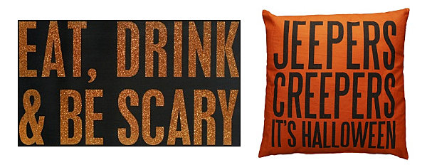 Halloween messages in home decor