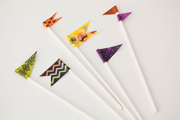 Halloween washi tape drink stirrers