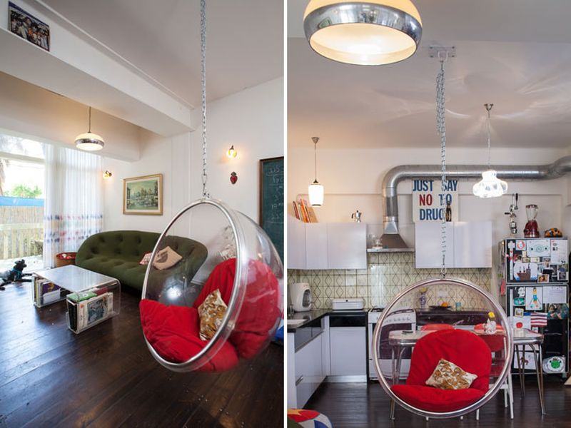 Iconic bubble chair in the living room