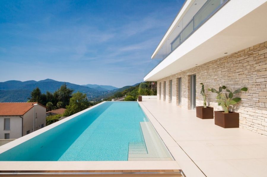 Infinity terrace pool at the Swiss Villa