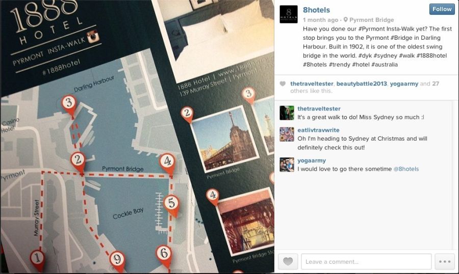 Instagrams maps at the front desk