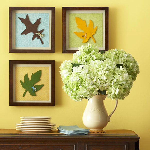 Leaf print wall art