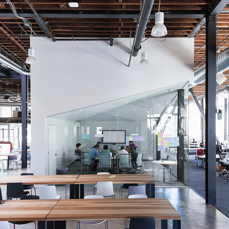 Meeting area inside the San Francisco Pinterest Headquarters