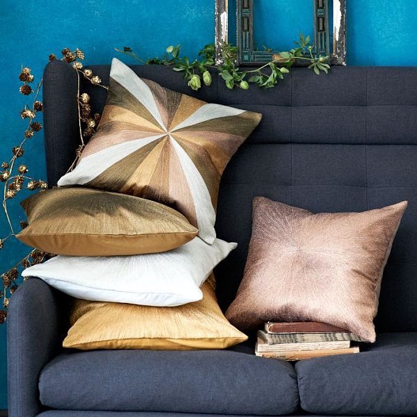 Metallic pillows from West Elm