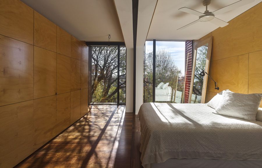 Modern bedroom with a view