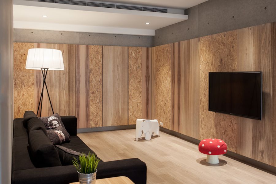 Mushroom stool adds fun detail to the room