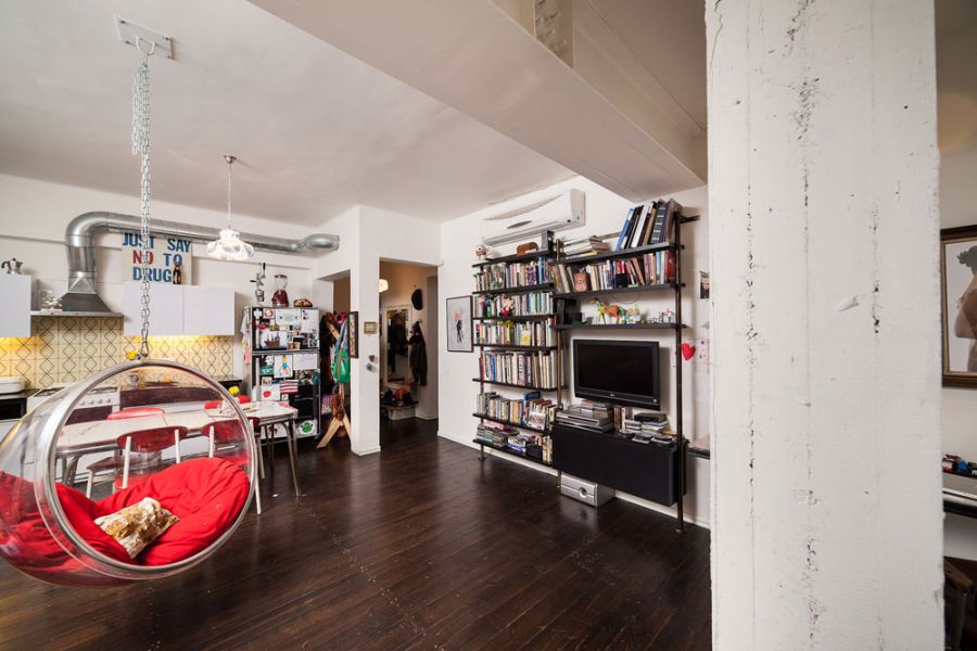 Open floor living plan of the apartment