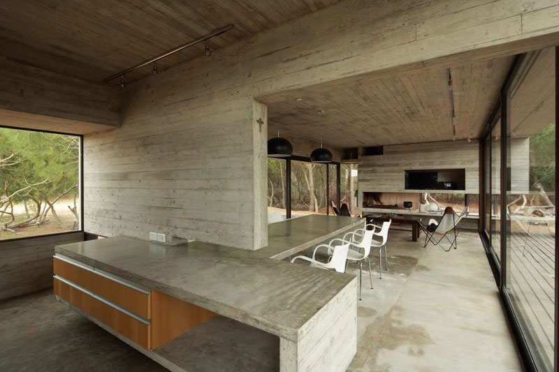 Pendant lights above the dining table