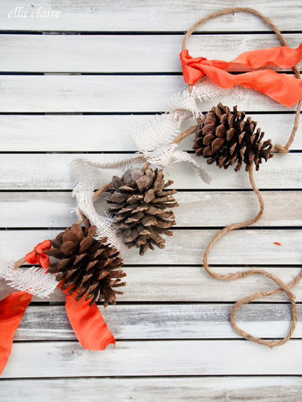 Pine cone garland DIY