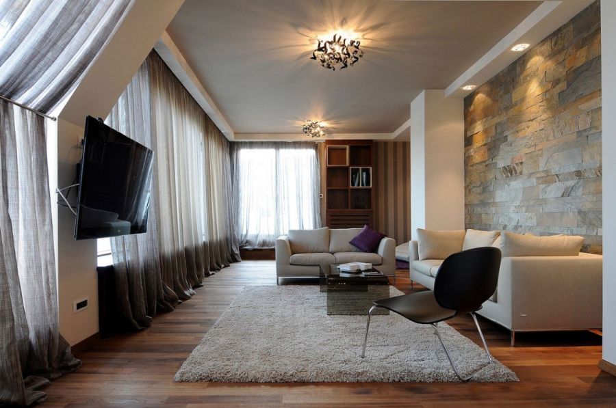 Plush seating in the penthouse living room