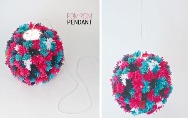 Pom-Pom Pendant Light DIY