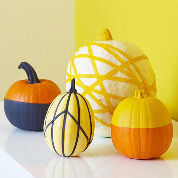 Pumpkin decoration with masking tape