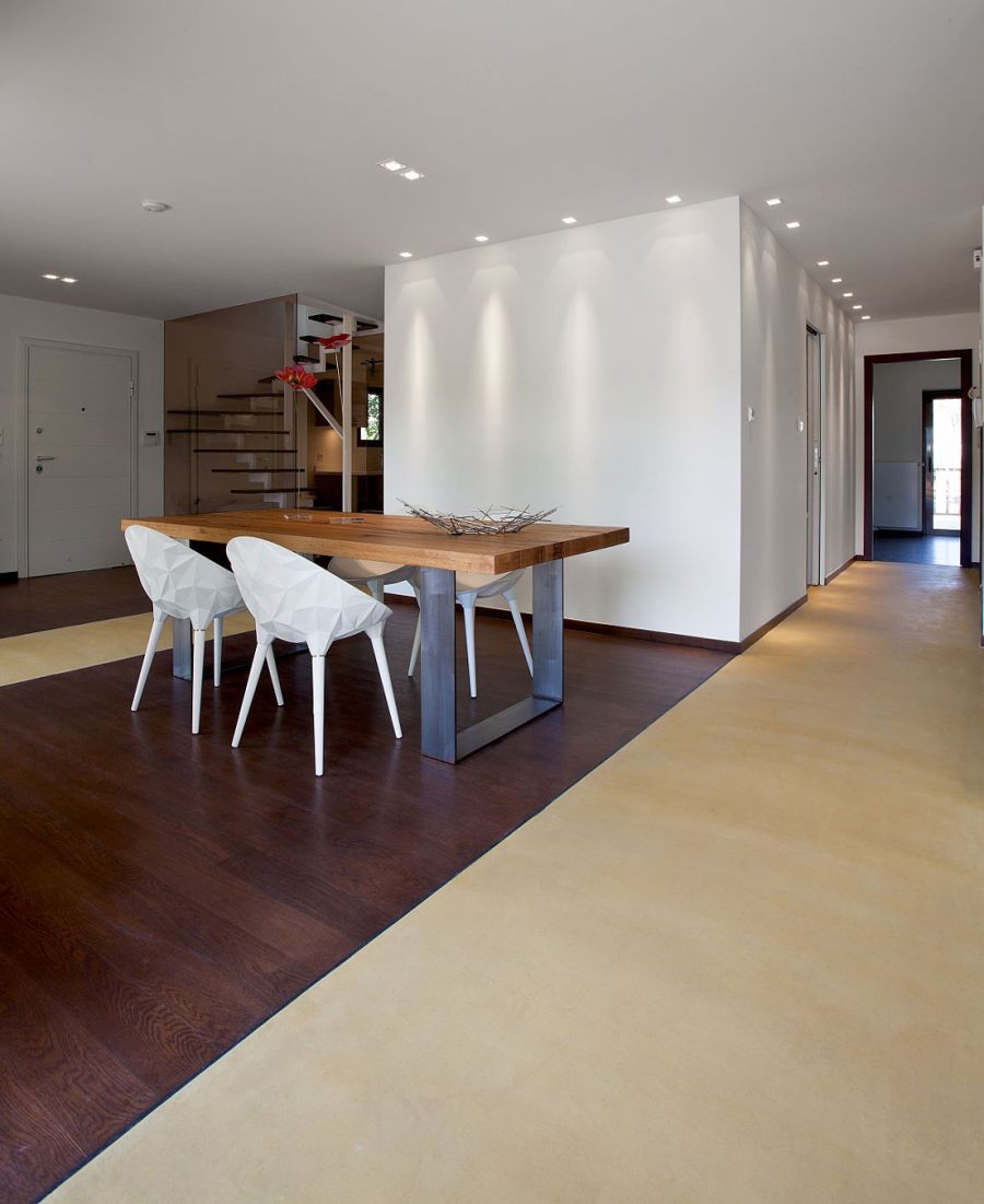 Recessed lighting inside the Greek Apartment