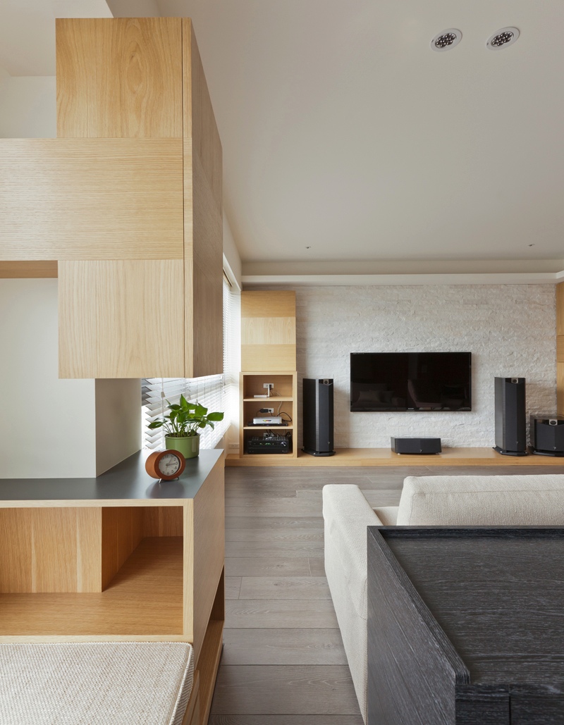 Sleek and stylish wooden cabinets with minimalist form