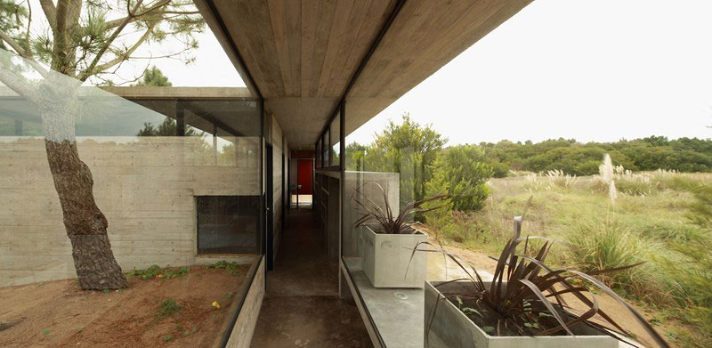 Sliding glass doors open up to the backyard