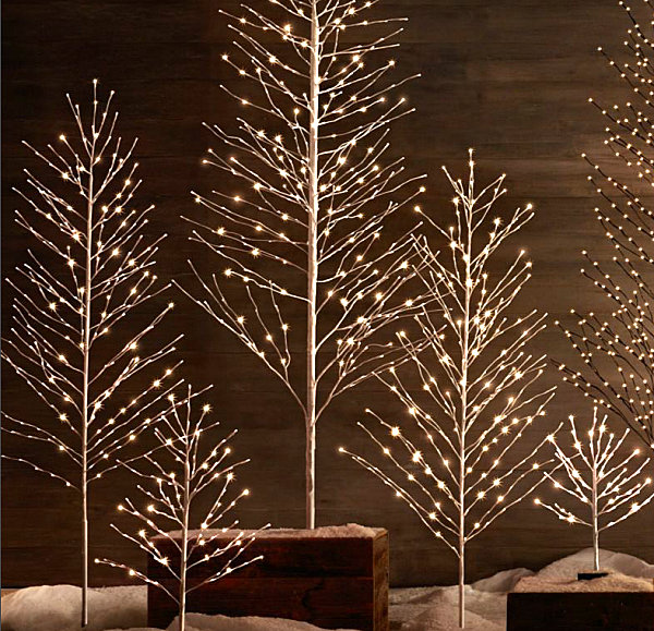 Snowy glittering tree decor