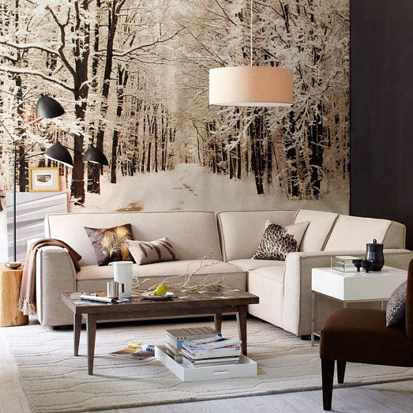 Snowy wallpaper mural