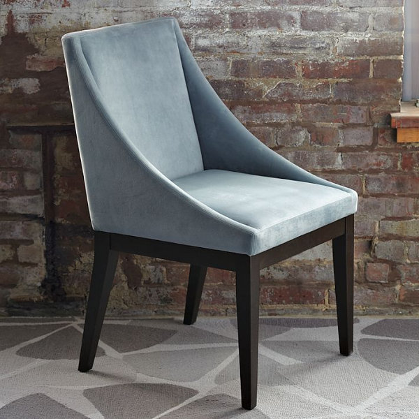 Steel blue upholstered chair