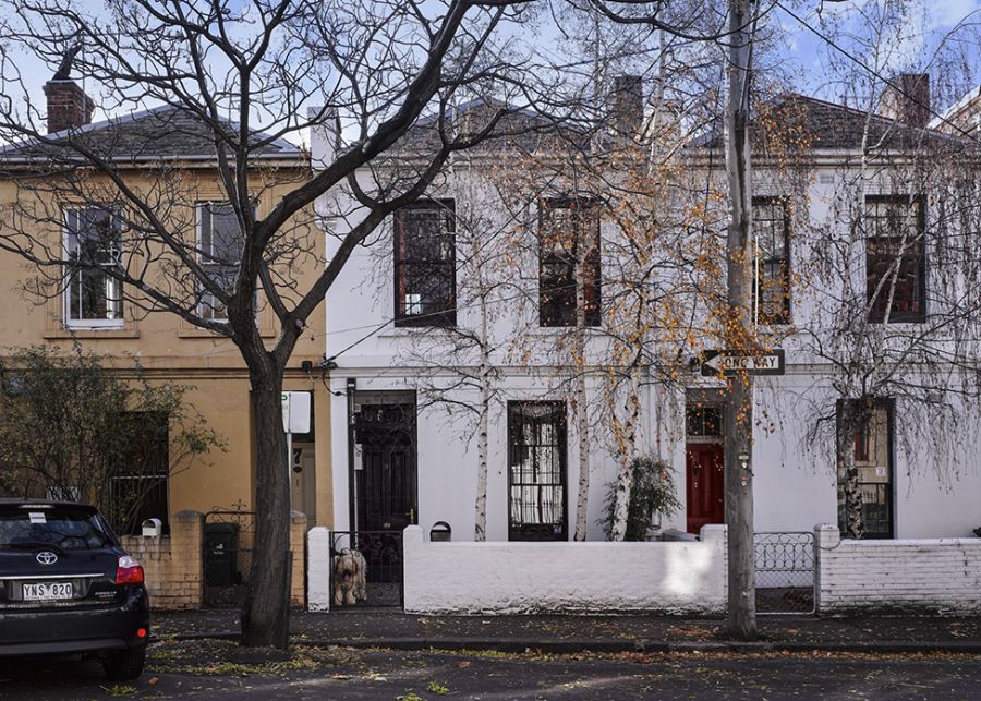 Street facade of the renovated home