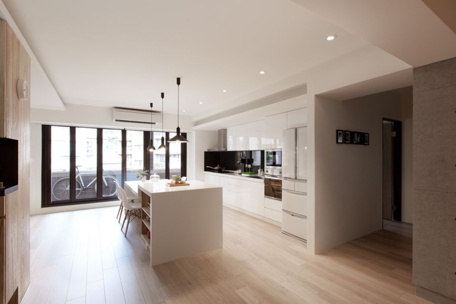 Stylish modern kitchen in white