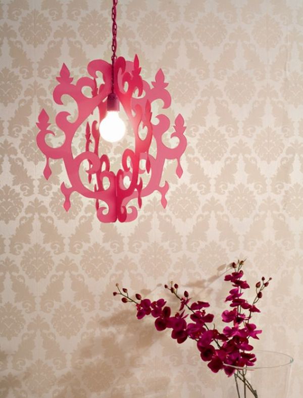 Buy FLAWISH Laser Cut Carved Design Shadow DIY Lamp Shade Pendant Hanging  Ceiling Desk Lamp Light (Pink) Online at Low Prices in India 