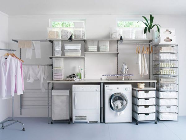 Use sleek shelves to create an airy space