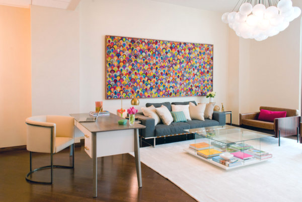 Vibrant accents in a modern interior