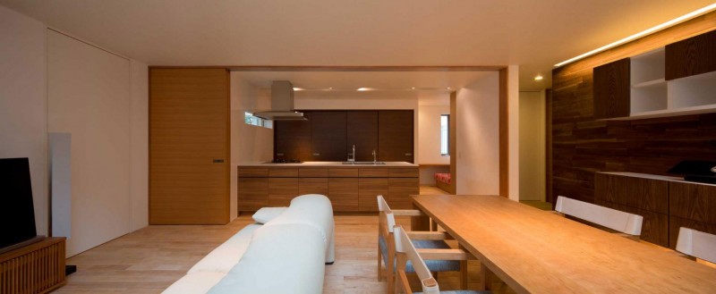 View of the dining area and the kitchen