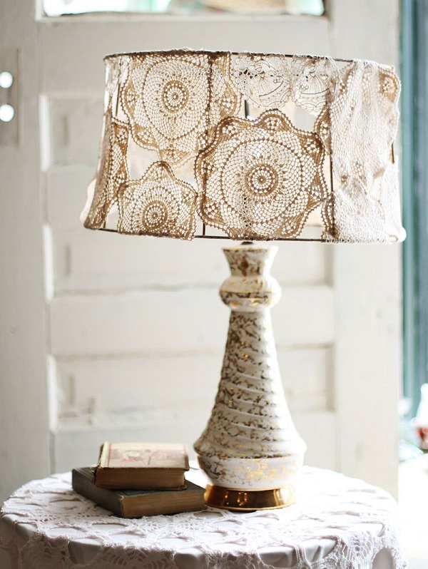 Vintage doily lampshade