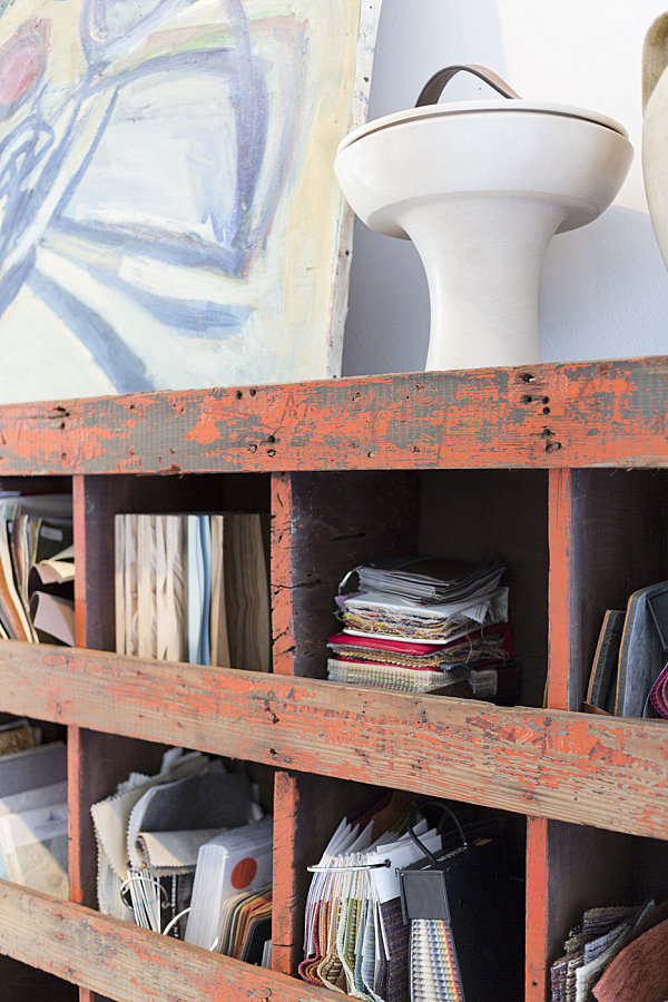 Vintage shelving help organize in style