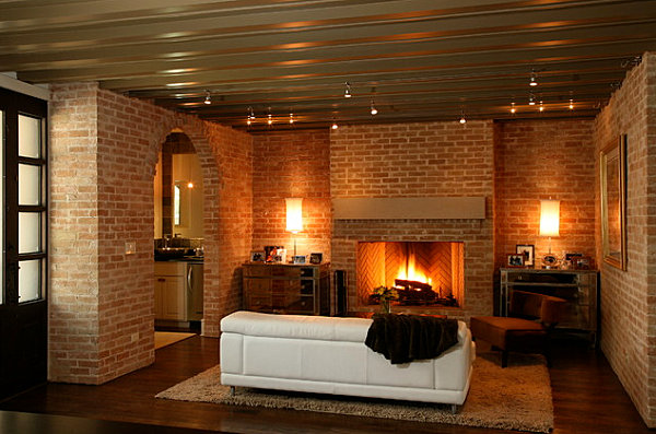 Warm glow of lighting in a modern living room