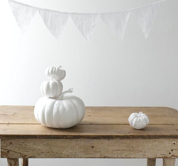 White painted pumpkins