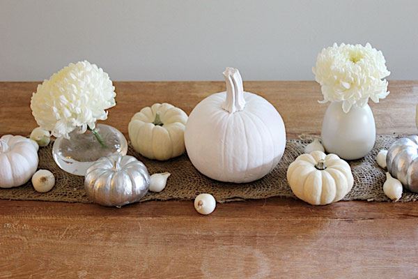 White pumpkin centerpiece idea