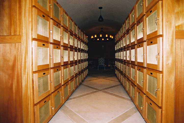 wine lockers at Calistoga Ranch California