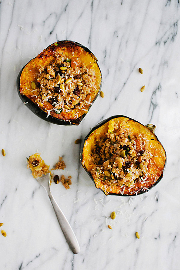 Acorn squash stuffed with quinoa