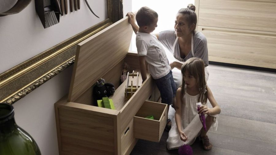 Ample storage space inside the kitchen cabinets