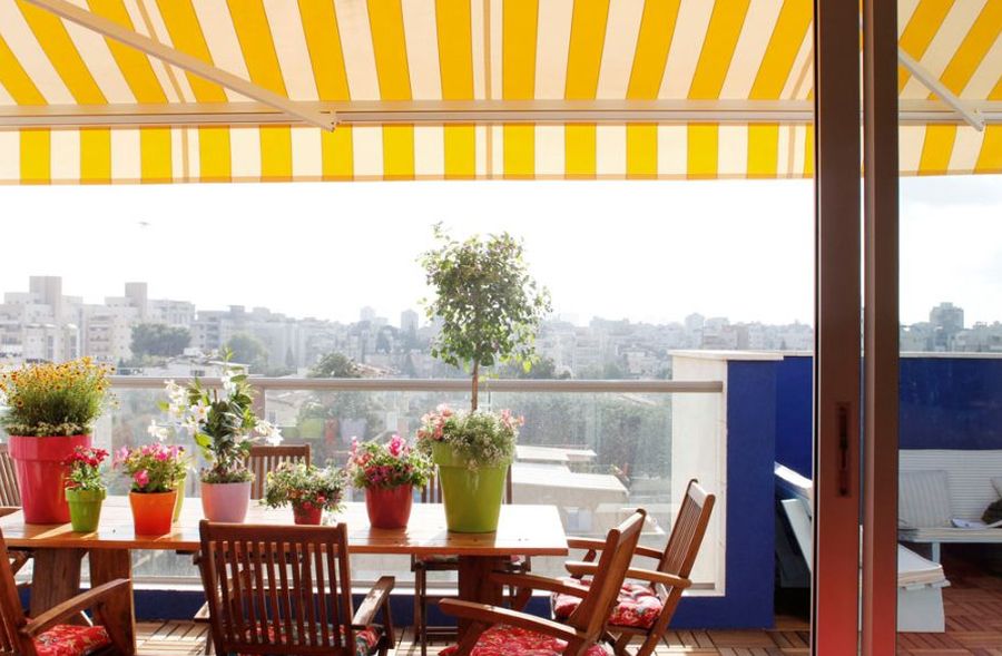 Balcony with lovely potted plants