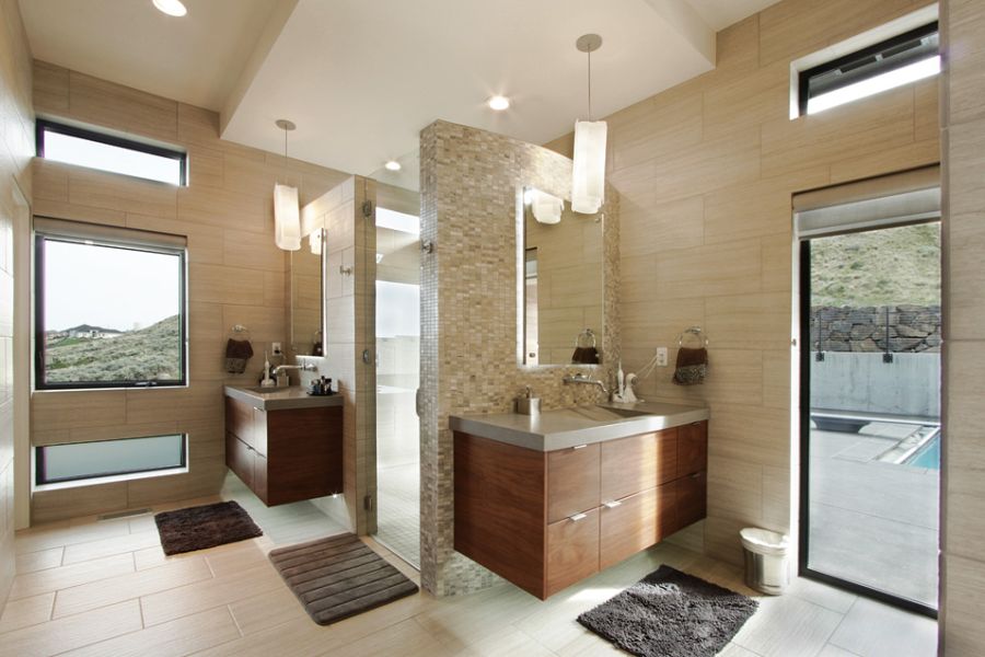 Bathroom inside the badger mountain home